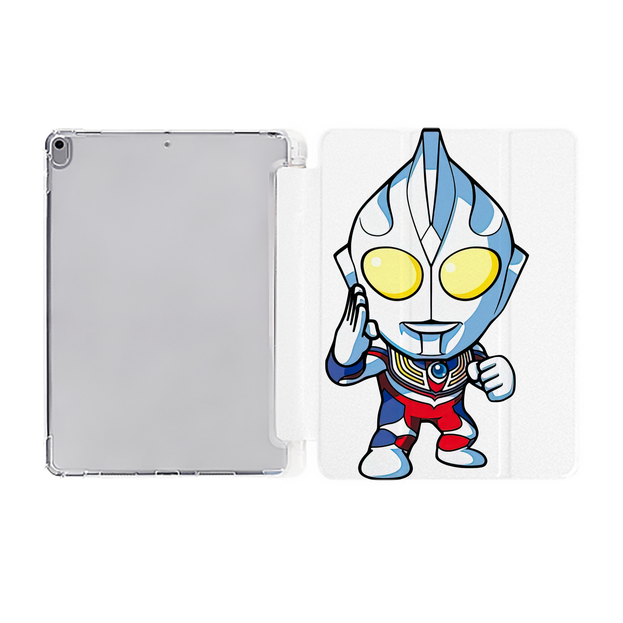 （画像用） ウルトラマン Ultraman IPad ケース ペン収納付き 三つ折りスタンド PUレザー×シリコン 対応機種9.5/10.5/10.9インチ